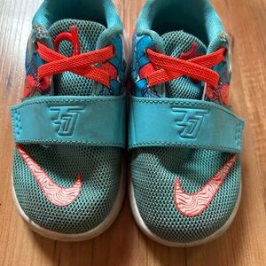 Nike Kids Shoes - Teal & Red 7C KD Ice Cream Cartoon Design Velcro Closure